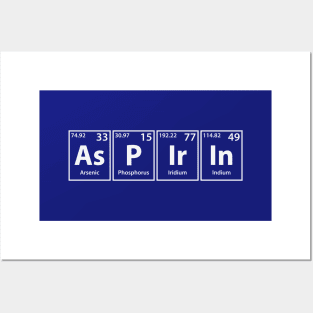 Aspirin (As-P-Ir-In) Periodic Elements Spelling Posters and Art